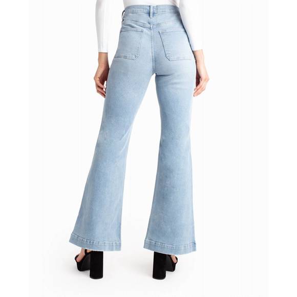 NEW NICOLE MILLER sutton place high rise flare jean in light blue - Picture 2 of 4